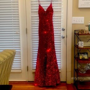 Gorgeous Red Sequined gown Sz 0